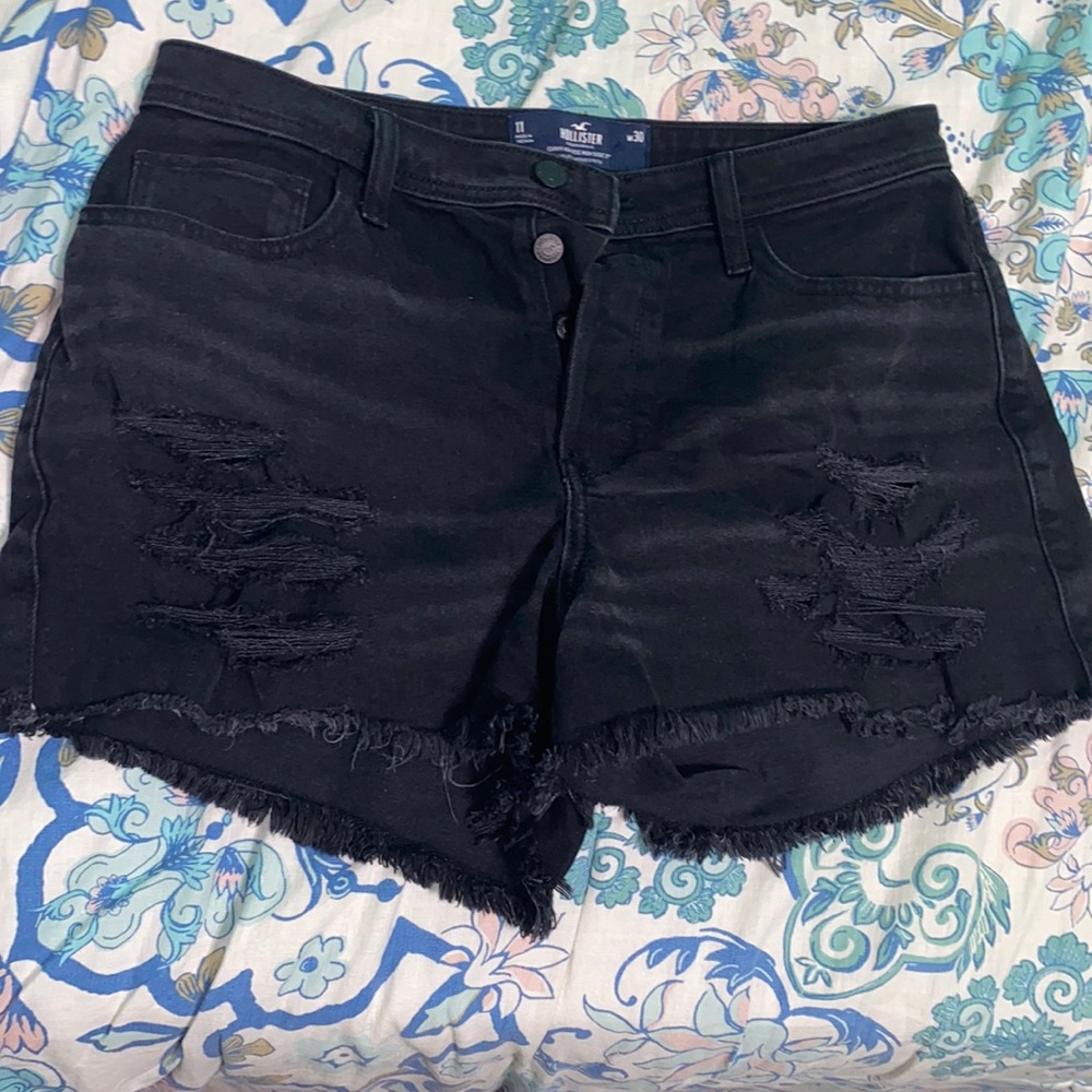 Hollister Distressed Black Shorts